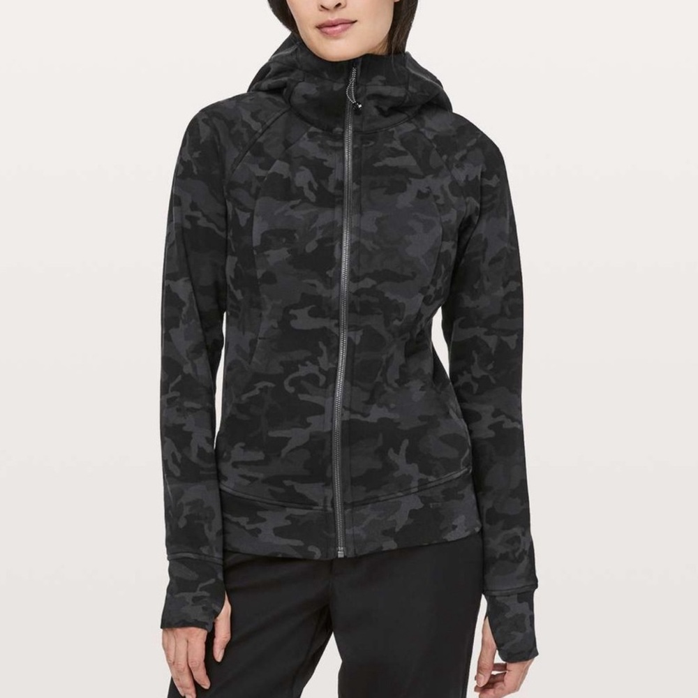 Lululemon Scuba Black Camo Zip-Up Sweatshirt
